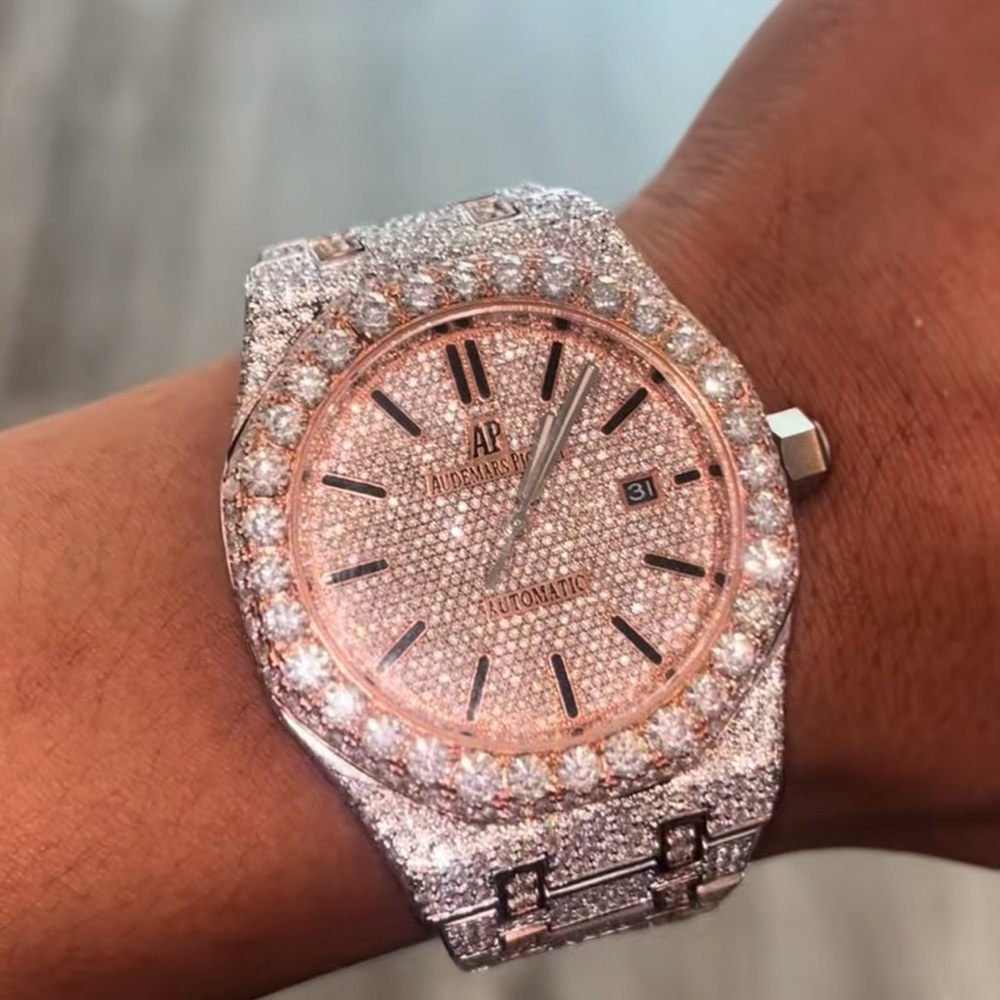 Audemars Piguet Rose Gold and Silver Diamond Watch - Picture 1 of 1